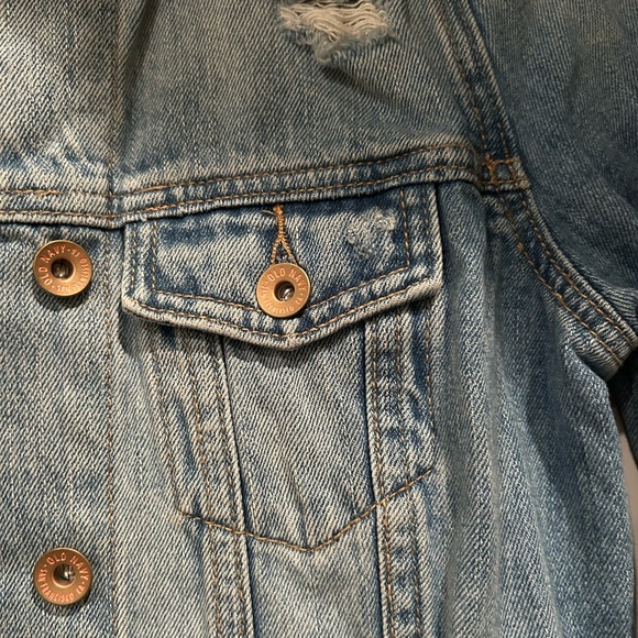 Jean Jacket Distressed y2K denim size XS TP old navy - Picture 3 of 7